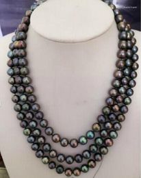 Chains Triple Strands9-10mm Tahitian Multicolor Pearl Necklace17'18"19"