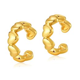 designer earrings Letter C Minimalist INS Style Creative Peach Heart Design Niche Simple Earrings Copper Plated 18K Real Gold Sweet Ear Clips