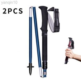 Trekking Poles Pioneer 2pcs Ultralight Adjustable Trekking Poles Hiking Collapsible Stick Walking Sticks Crutch Camping Equipment Tourism HKD230804