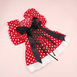Dog Apparel Pet Clothes Spring Summer Puppy Kitten Dotted Skirt Big Bow Small Medium-sized Fashion Princess Dress Chihuahua Yorkshire