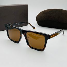 Rectangular Sunglasses 906 Tortoise/Brown Lens Men Summer Sunnies gafas de sol Sonnenbrille UV400 Eye Wear with Box