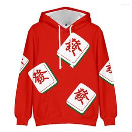 Men's Hoodies Creative Men/Women Fashion Long Sleeve China Mahjong 3D Print Sweatshirt Harajuku Streetwear Jackets