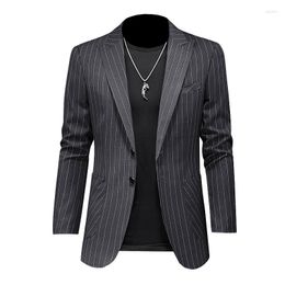 Men's Suits Blazers For Men Fashion Casual Black Strips Blazer Gentlmen Coat Business Suit Jacket Slim Fit Outwear 2023