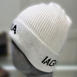 Folded Rim Letter Embroidery Woollen Hat Brand Fashion Autumn Winter Warm Knitted Hat Youth Fashion Stacked Hat