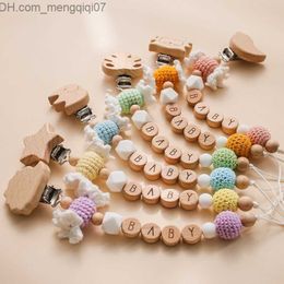 Pacifier Holders Clips# Beech wood chewing beads pacifier clip virtual chain frame newborn comfort chain frame baby teeth toy baby chewing Z230804