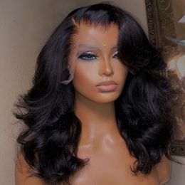 Human Chignons Body Wave Bob Wig 13x4 Transparent Lace Frontal Brazilian Hair Wigs Virgin Remy 5x5 Closure 180% Density 230803