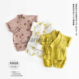 Clothing Sets Newborn Japanese Baby kimono Tracksuit Cartoon pantstops Kids Boy Print Cotton Boy Kids Clothing Set Child Infant Clothes x0803