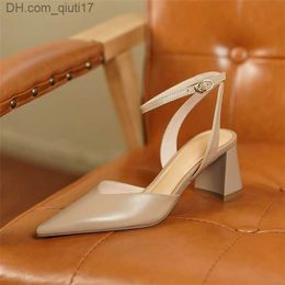 Dress Shoes Women's high heels no back Mary simple shoes retro style high heels elegant and fashionable women's sandals Z230804