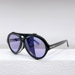 Black Violet Lens Pilot Sunglasses for Men Sunnies Gafas de sol Designer Sunglasses Occhiali da sole UV400 Protection Eyewear