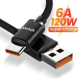 Chargers/Cables 6A USB Type C Cable For Realme Huawei P30 Pro 120W Fast Charging Wire USB-C Charger Data Cord For Samsung Oneplus Poco F3 x0804