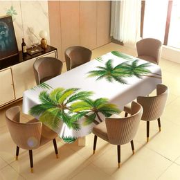 Table Cloth Tropical Coconut Palm Tree Paradise Plants Leav Tablecloth Dinning Decor