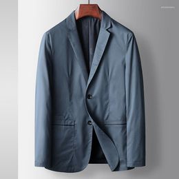 Men's Suits Men Cotton Casual Suit Jacket Oversize Spring Business Navy Blue Blazer Male Button Office Wear Coat Plus Size M-3XL