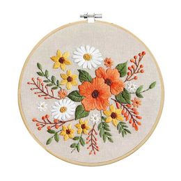 Chinese Style Products Set Flowers Pattern Embroidery DIY Handmade Crafts Cross Stitch Needlework Thread Suit Sewing Wall Decor Home Decoration