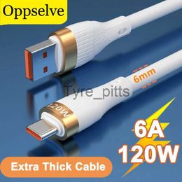Chargers/Cables 6A Super Fast Charging 120W Type C Cable USBC Liquid Silicone Data Cord For Huawei OPPO USB-C Charger Wire For Xiaomi 12 POCO X3 x0804