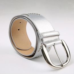 Belts Trendy Elastic Waist Belt Punk With Metal Round Buckle For Women