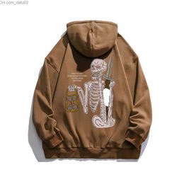 Men's Hoodies Sweatshirts Fashion brand niche design skull hood long sleeved sweater for men and women automatic retro couple casual loose cardigan jacket Z230804