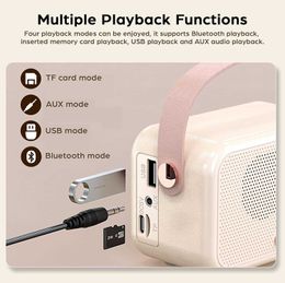 Portable Speakers Portable Bluetooth 5.0 Speaker with Clock Loud Volume Mini Wireless Speakers Support Card AUX Player