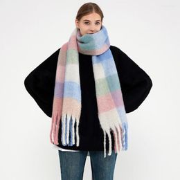 Scarves 2023 Luxury Winter Warm Imitation Cashmere Women Tassel Scarf Fashion All-match Pashmina Shawl Bufanda Blanket Wrap Thick