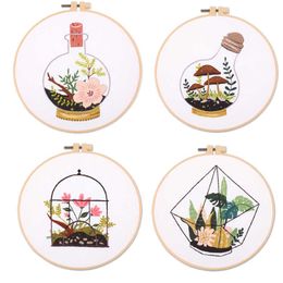 Chinese Style Products Flower In Bottle Flowers Embroidery DIY Needlework In Gems Needlecraft for Beginner Cross Stitch(With