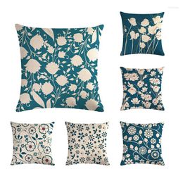 Pillow Blne Background Cover Beautiful Flower Floral Home Decor S Decorative Throw Pillowcase For Gift ZY632