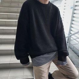 Men's Sweaters Autumn Winter Sweater Men Pullover Loose Knitted Korean Style Trend Green Jumper Hip Hop Streetwear Knitwear