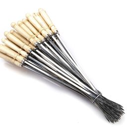 BBQ Tools Accessories 10pc 40cm Flat Kebab Skewer Stainless Steel Roasting Needle Barbecue Meat Grill Fork Outdoor Cooking Tool Baking 230804