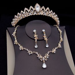 Wedding Jewellery Sets Fashion Crystal Bridal for Women Tiaras Earrings Necklace Crown Dress Bride Set Accessories 230804