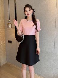 Casual Dresses High End Light Luxury Fashion Women's Clothing 2023 Summer Style Celebrity Temperament Color Matching Dress 91909