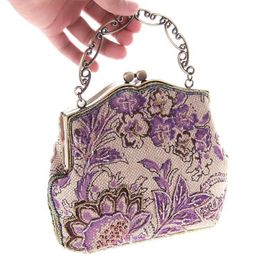 Evening Bags National Chinese Style Vintage Embroidery Beading Flower Women Day Clutches Retro Bridal Wedding Handbag Purse 230803