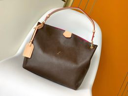 Designer Leather sprayground shoulder bag with Magnetic Sealing and Zipper Inner Pocket - Elegant Old Flower Brown Brown Checker Handbag