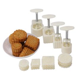 Baking Moulds Plastic 50g 100g Moon Cake Form Mooncake Mould With Stamp Traditional Mold Press SquareRound Jelly 0906 230803