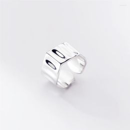 Cluster Rings Waves Hip Hop Cool Silver Colour Female Resizable Opening Ring For Women Fashion Jewellery Party Birthday Gift