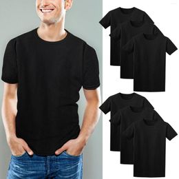 Men's T Shirts Fashion Spring And Summer Casual Short Sleeved Round Neck Solid Colour Large Tall Men Mens Big Shirt