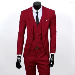 Men's Suits Slim Fit China Red Lapel Men Formal Suit Male Wedding Dinner Party Fashion 3 Pieces Tcostume Homme Luxe Haute Quality