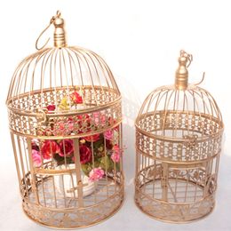Decorative Objects Figurines Modern Metal Bird Cage European Wrought Iron Bird Cage Wedding Decoration Flower Cage Ornaments Flower Pot Succulent Bird Cage 230803