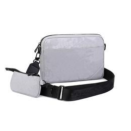 Embossing cross body bag 2 piece set in Luxury Designer Bags fashion grey black 2 Colours messenger bags handbag for men#2318