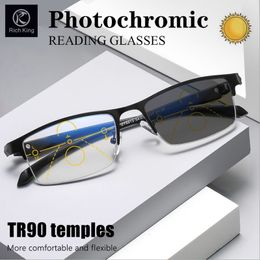 Reading Glasses Progressive Multifocal Pochromic Reading Glasses Men Computer High Quality Prescription Glasses Tr90 Temples Eyewear UV400 230804