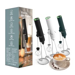 Egg Tools Handheld Electric Milk Frother Mixer USB Rechargeable Coffee Frothing Wand Cappuccino Stirrer Kitchen Whisk Tool with Stand 230804