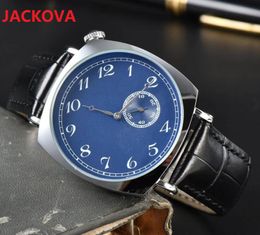 Sub Dial Work One Eye Design Automatic Date Men Watches Luxury Mens Genuine Leather Band Quartz Movement Clock High Quality Fashion Full-featured Wristwatch Gifts