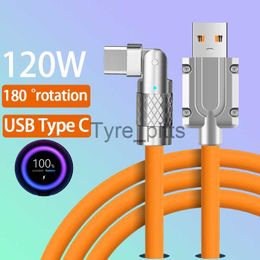 Chargers/Cables 120W 6A Gaming 180 Rotating Super Fast Charge Data Cable Usb C To Type-C Mobile Charger Liquid Silicone For Phone Playing Game x0804