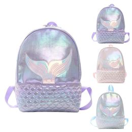 Backpacks est Women Girls Glitter Bags Mermaid Backpack Girl School Book Shoulder Bag Rucksack PU Laser Travel 230803