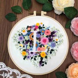 Chinese Style Products Flower Love Embroidery DIY Needlework Houseplant Pattern Needlecraft for Beginner Cross Stitch Artcraft Tools(With R230804
