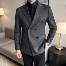 Men's Suits Plus Size 4XL-S Double Breasted Business Blazer Jackets Men Clothing 2023 Slim Fit Casual Formal Wear Wedding Suit Coats Sale