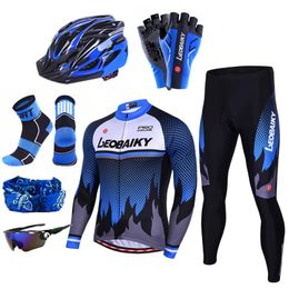 Cycling Jersey Sets Mountain Bike Clothing Men Set Pro Team Road Bicycle Wear Autumn Spring Thin Long Sleeve Riding Suit Full Kits 230803