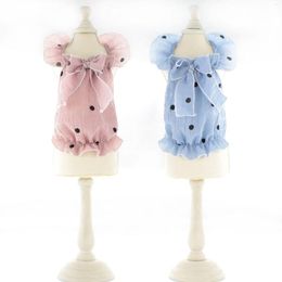 Dog Apparel Small Dress Skirt Dots Costumes Yorkshire Terrier Pomeranian Maltese Poodle Bichon Pet Cat Puppy Clothes XS