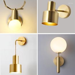 Wall Lamp Nordic/Gold Light Bedroom Decor Lights For/living/dining/glass Sconces Led Lighting For Living Room