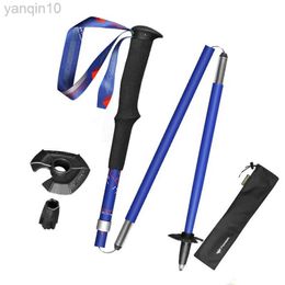 Trekking Poles Carbon Fibres Walking Stick Lightweight 3 parts Trekking Poles Folding Alpenstock Outdoor Mountain-climbing Hiking 135cm HKD230804