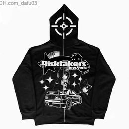 Men's Hoodies Sweatshirts Anime Hoodie Printed Zipper Hoodie Gothic Long Sleeve K Fashion Punk Sweatshirt Y2K Zipper Hoodie Kawaii Harajuku Jacket Top Z230804