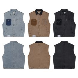 23SS Designer Gall Depts ery Denim Vest Mens Sleeveless Jackets Fashion Heavy Jean Vests Gilet Casual Loose Jeans Waistcoat Cowboy Hip Hop Streetwear Clothing