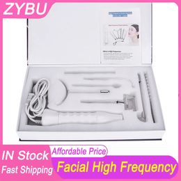 High Frequency Facial Beauty Machines Skin Rejuvenation Spot Removal Wrinkles Firming 7 Electrodes Glass Tubes Face Body Hair Care Electro Therapy Argon Neon